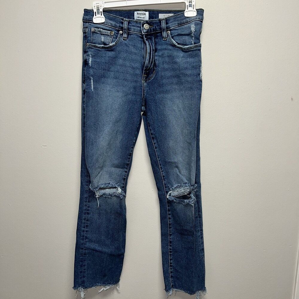 Kensie Vintage Luxe the slim jeans women’s blue size 4 / 27 distressing